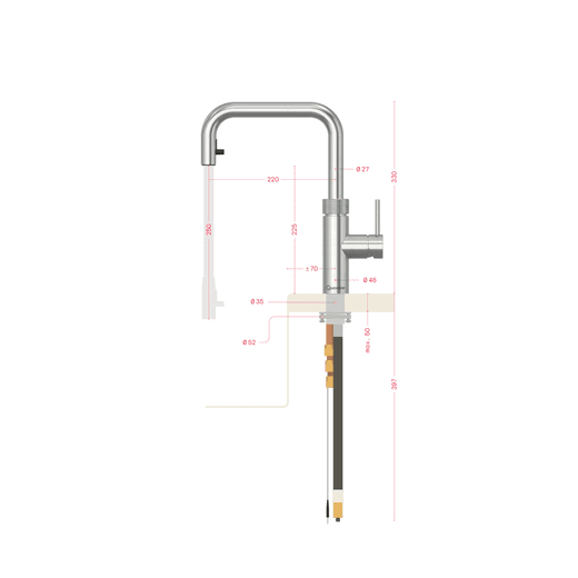 Quooker Flex Square - Black - Dimensions